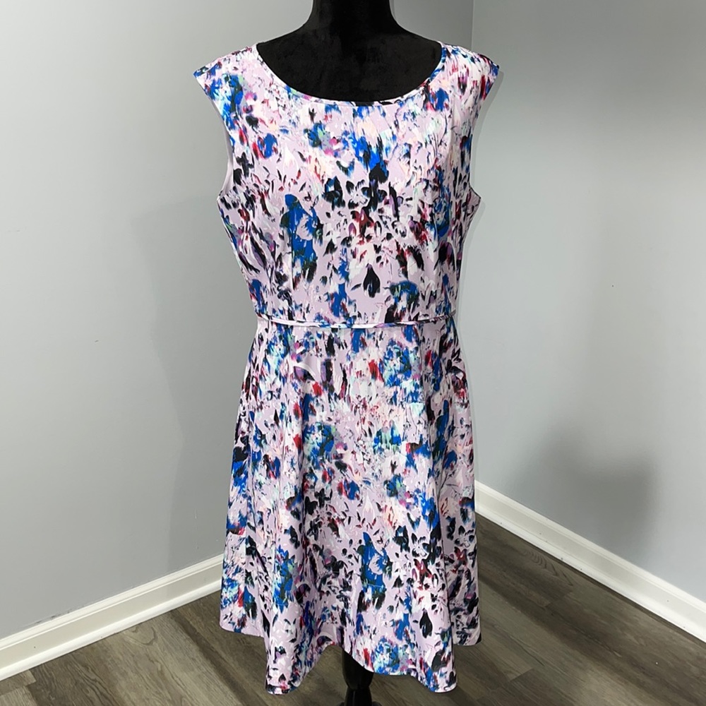 J.Crew size 12 watercolor lilac summer dress fit and flare sleeveless